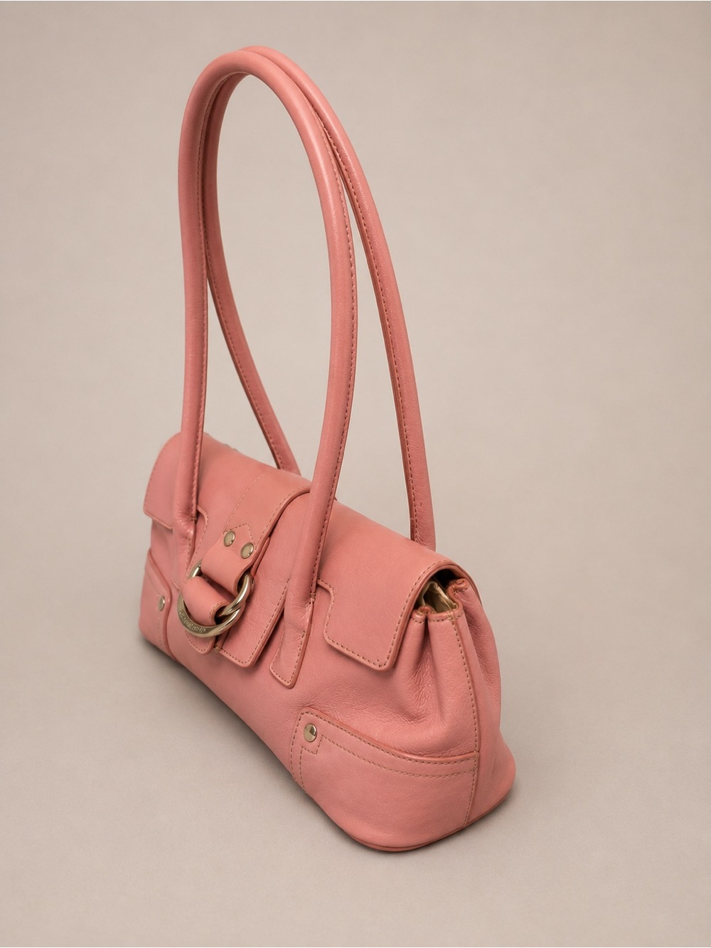 Vintage Y2K Franco Sarto Pink Leather Baquette Purse Handbag - Picture 4 of 9